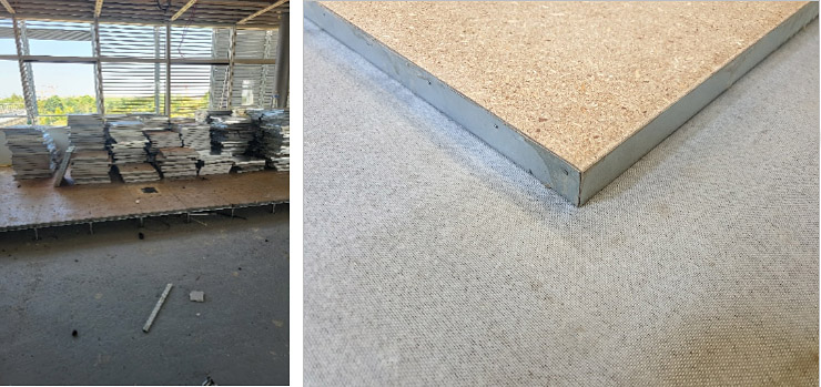 Dalles des planchers technique et pallettes