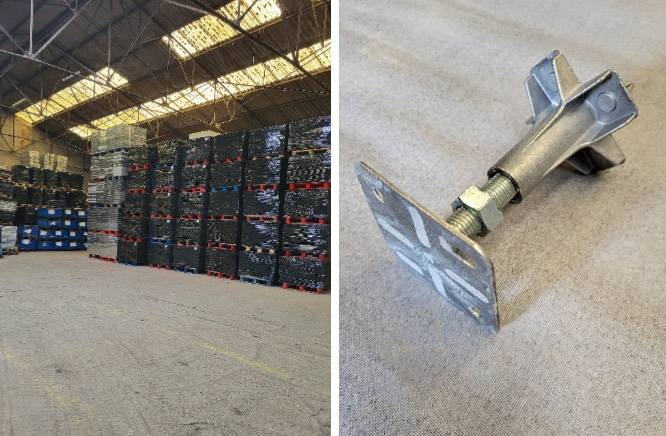 Verin de plancher technique et pallettes